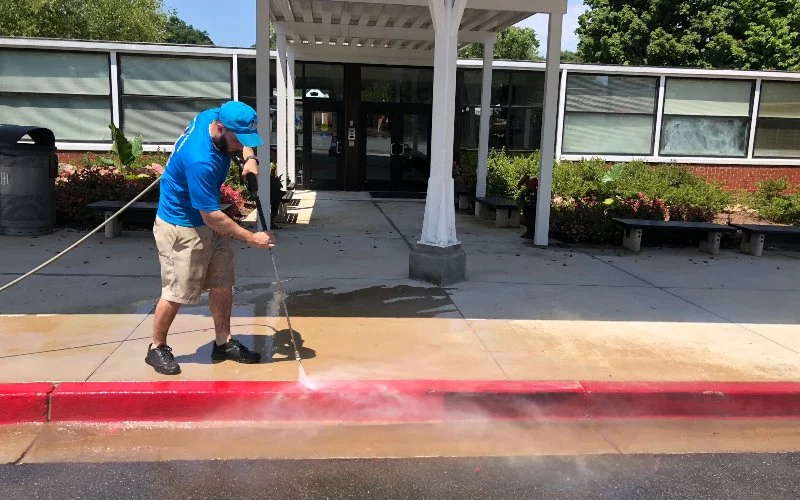 Concrete Patio with Power Washing